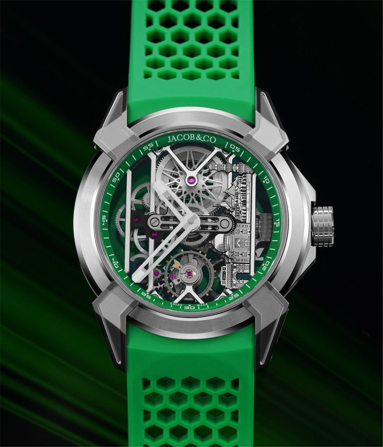 Jacob & Co. Epic X Titanium Green Neoralithe Inner Ring (Wonders of India Edition)